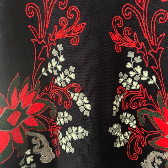 tory burch turtleneck sweater floral xl - Picture 3 of 8